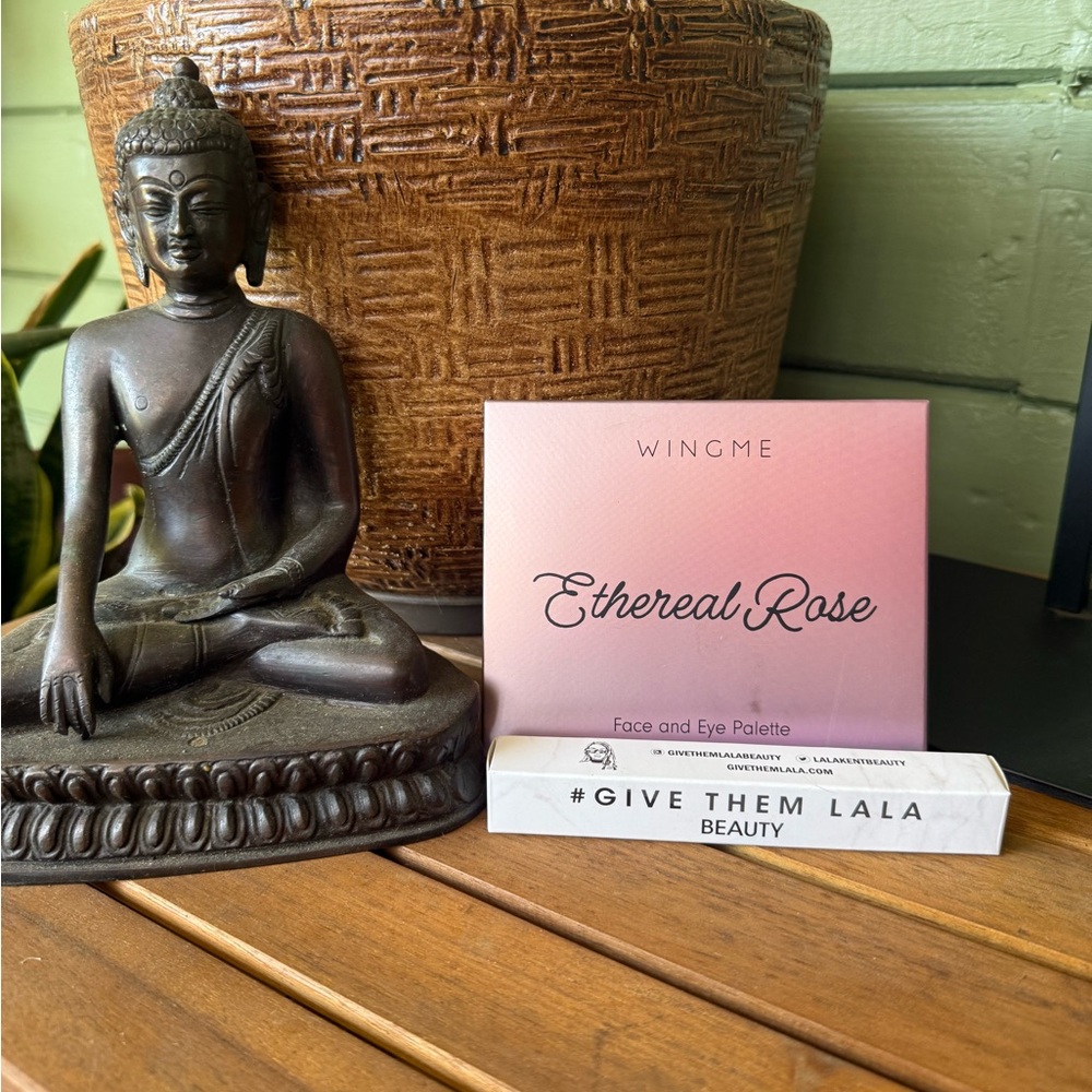 Pink Botanical Eyeshadow Palette and Give Then LaLa lippy in birthday suit